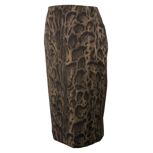 LAFAYETTE 148 NEW YORK Wool Animal Print Pencil Skirt Size 4 Petite - Picture 3 of 8